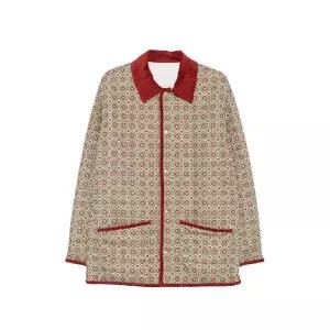 Drole De Monsieur 기하학 프린트 코듀로이 칼라 재킷 KJT187PL175OW TP453423892