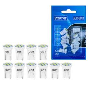 Vizotae 10 PCS 194 LED 전구 6000K 화이트 168 W5W T10 웨지 8-SMD 인테리어 자동차 돔 맵 도어 제공 트렁크 주차 번호판 라이트 테일 어셈블리