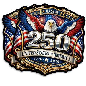 미국 건국 250주년 1776-2026 비닐 스티커 2팩 - 5인치 트럭 SUV 노트북용 국기 애국 자동차 창문 범퍼 데칼 독립기념일 기념 USAS0010