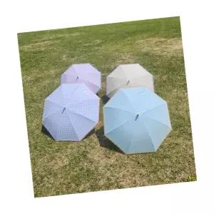 체크 패턴 키즈 장우산 심플 디자인