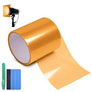 에어스파크 색상 변환 조명 필터 필름, 수리 테이프 자체 접착 커버 테일 포그 틴트 필름 자동차 트럭용 모터스 LED 램프 홈 데코(4인치 x 20피트, 주황색)