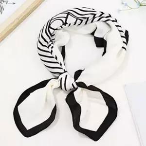 여성 롱스카프 70X70cm 04스카프 화이트모카 벨트 가방끈 레이어드 장식 태슬 격자