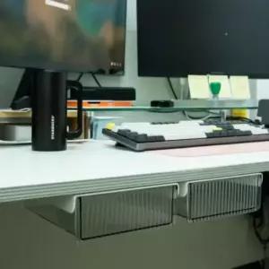 [문구/오피스] 투명 책상서랍 붙이는 히든 중형