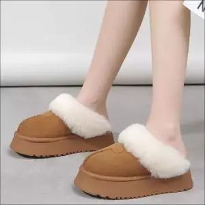 스웨이드 통굽 사무실 겨울 플랫폼 여자 털슬리퍼 겨울실내화 방수슬리퍼 방수실내화