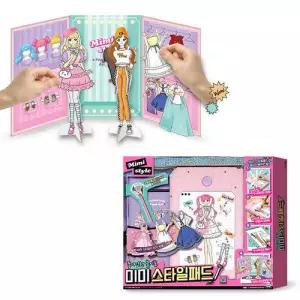 15가지 패션룩 헤어 메이크업 미미 스타일 패드캐릭터옷입히기 입히기놀이 종이인형 여아선물세트 역할 완