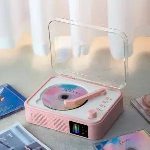 미니CD플레이어 무손실 CD 플레이어양방향 블루투스내장 스피커HIFI 음악 플레이어LED 스펙트럼 조명충전식