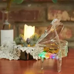 LED 투명 그랜드 피아노 오르골 태엽 투명피아노 오르골선물 기념일선물 오르골보석함