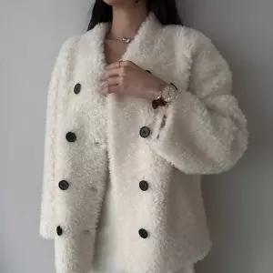 [제이0][제이0]양모100% 버튼 퍼 뽀글이 긴팔 점퍼 무스탕