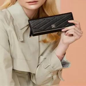 닥스 액세서리 26FW [장지갑1위][CARLISLE MODERN]블랙 칼라일 패턴 골드 DD 3단 장지갑 DCWA6F411BK