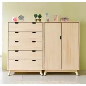 북유럽 레트로 원목 아기 옷장 서랍장 세트 1600 여자아이 초등 아동용