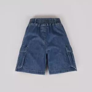 [인디고차일드][인디고키즈] 부들 와이드 카고 5부 데님팬츠 IKTH254W9_ESC