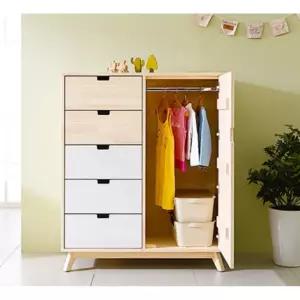 아이방 안전 소나무원목 5단서랍 낮은 베이비옷장1000 인테리어 어린이용