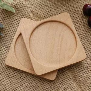 무드 스퀘어 우드코스터 컵받침 2p세트(라이트) 유리 머그대 유리대 유리잔 유리잔대 찻잔 찻잔대 받침대