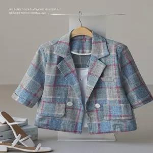 [잇수다랩] 루루블 린넨 체크 자켓