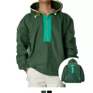 남성 아노락 바람막이 후드 배색 윈드브레이커 등산 캠핑 간절기 점퍼