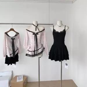 세군다 여자 쉬폰 시폰 원피스 가을 오프숄더 언밸런스 탑 블라우스 DOS3