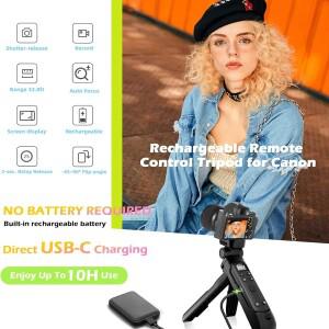 캐논 Vlog 촬영용 그립 삼각대 (OLED 스크린 및 충전식 무선 카메라 리모컨 포함) - 이미지 비디오 줌 포커
