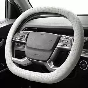 모하비 07년~16년 D컷 가죽 핸들커버 그레이 타공