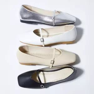 [슈펜] [베이직] 스퀘어 V컷 메리제인 플랫 1.0 (HPWWFEA302-T)