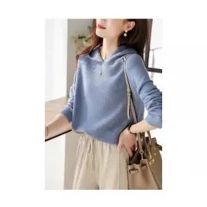 타노스여친 니트 울 캐주얼 이너 데일리룩 티 후드 봄가을 루즈핏 캐시미어 스웨터 KUK3