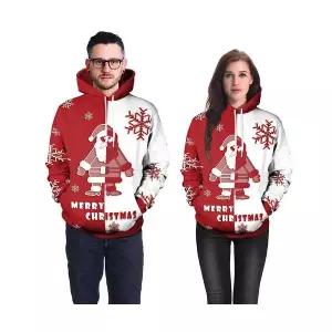 타노스여성용 크리스마스 커플 티 스노우 후드 데일리룩 키작 산타 스웨터 KUK3