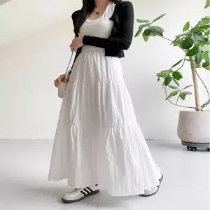 [하프클럽/]롱스커트 여성 허리밴딩 캉캉 3단 여름 시원한 롱치마