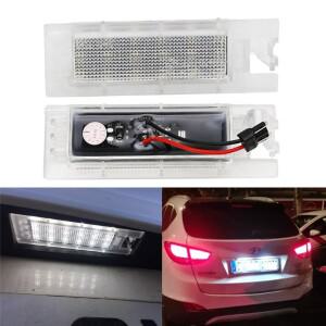 2pcs LED 라이센스 번호 플레이트 조명 현대 호환 IX35 2010-2013 용 Hyundai 호환 Tucson 자동차 액세서리