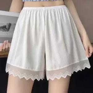 속바지 고급 화이트 밴딩 Y존 프릴 레이스 원피스