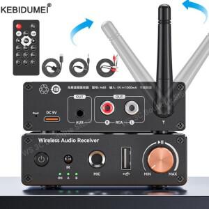 블루투스 6.0 오디오 수신기 AUX 3.5mm RCA USB U-디스크 카라오케 스테레오 무선 어댑터 리모컨 TV PC용