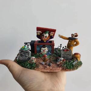 레진 피규어 정신적 심리적 모래상자 게임 박스 코트 테라피 광대와 해골