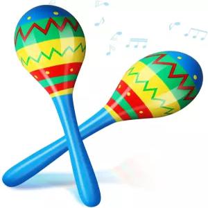 릴렉스자이언트 7.87인치 피에스타 나무 마라카스 2개 멕시코 뮤지컬 파티 생일 크리스마스 신코 드 마요