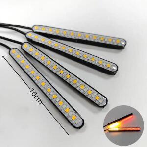 24 SMD LED 바이크 오토바이 LED바 스트립 리어 테일 브레이크 정지 램프 번호판 조명 지시등 범용