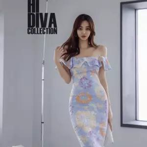 스커트 원피스 여사친 여름 어깨 힙스터 쉬폰 허리 프릴 섹시한 꽃무늬 일자 패션 크로스 원픽2