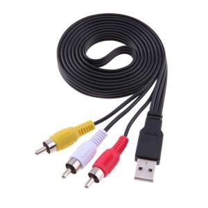 ALLOYSEED 1.5m/5FT USB Male A to 3 RCA AV 케이블 어댑터 오디오 비디오 컨버터 코드 와이어 HDTV HD TV