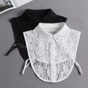 페이크 예쁜 플라워 자수 레이스 펀칭 패션 카라 셔츠 넥케이프 목폴라 목카라 이너카라