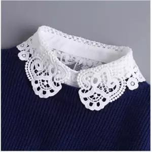 플라워무늬 레이스 자수포인트 여성 펀칭 페이크 카라 넥워머목토시 여자넥워머