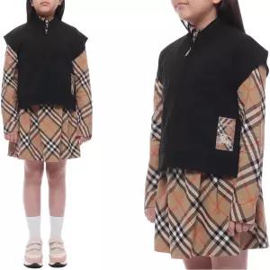 [AK원주점] [버버리] 25SS 체크 라벨 울 혼방 케이프 (8101868 BLACK 25S)