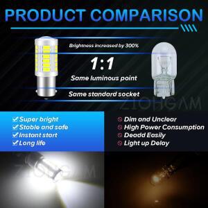 LED 전구 자동차 신호 램프 W21W T20 1157 7440 BA15S S25 R5W 33smd 2개