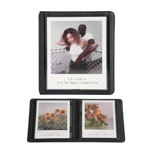 폴라로이드 나우, i-Type, 600, SX-70 인스턴트 사진용 소형 사진 앨범 북, 32 포켓 후지필름 인스탁스 와이드 400/300 정사각형 필름(1 블랙) 보관함