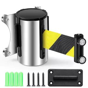 Singhow 1개 164피트 마그네틱 월 마운트 접이식 벨트 배리어 테이프 식료품 공항 뱅크스 학교 소매점