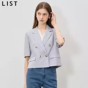 [리스트(LIST)] 프리미엄 린넨100프로 더블버튼 반팔재킷 (택가격: 278000원)