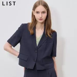 [리스트(LIST)] 감도높은 린넨 크롭 셋업 재킷 (택가격: 228000원)