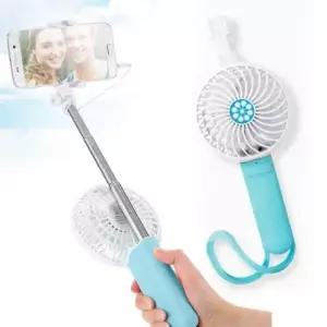 듀플렉스 셀카봉 미니 선풍기 블루