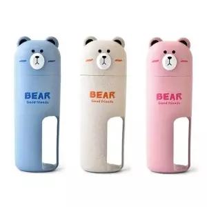 양치컵세트 휴대용칫솔통 곰돌이 칫솔통 손잡이형 칫솔케이스 양치컵 DD 13091