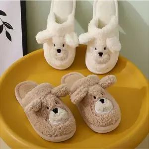 귀여운 퍼 실내화 슬리퍼 방지 강아지 층간소음 털