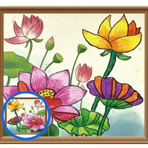3WC 연꽃그리기 DIY 전통 민화 동양화 키트 한국화 감상그리기 동양화소품