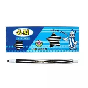 지구 색연필 낱색 채점펜 색칠펜 (검정 12자루)