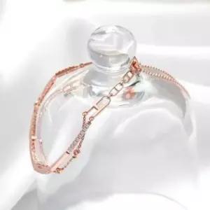 여자팔찌 팔찌선물 패션 여름팔찌 큐빅 로즈골드 팔찌 두줄 14k