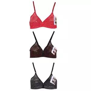 땡땡이 도트 홑겹 망사 노와이어 브라 B컵 0671bi