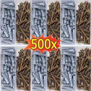 100/500개 셀프 태핑 스크류 나선형 확장 드릴링 플러그 헤비 듀티 드라이월 앵커 DIY 홈 하드웨어 패스너